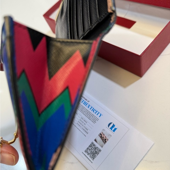 Salvatore Ferragamo Chic Multicolor Chevron Wallet Clutch - Picture 8 of 12